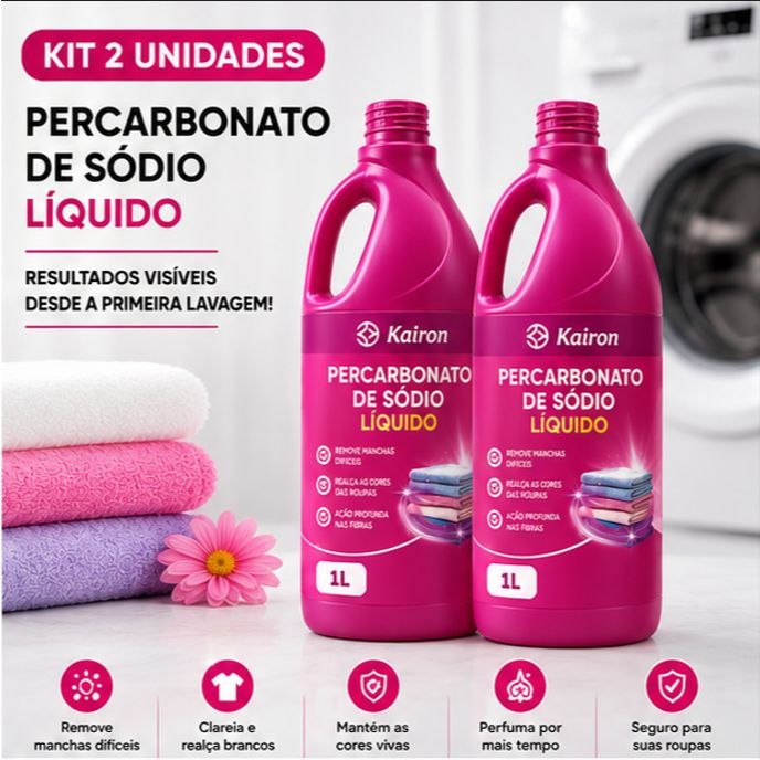Percarbonato de Sódio Líquido Tira Manchas Vinho Café Suor