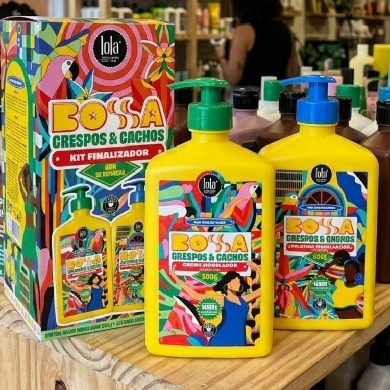 Kit Bossa Cabelos Crespos e Cacheados (Modelador Creme 500g + Gelatina Modeladora 500g)