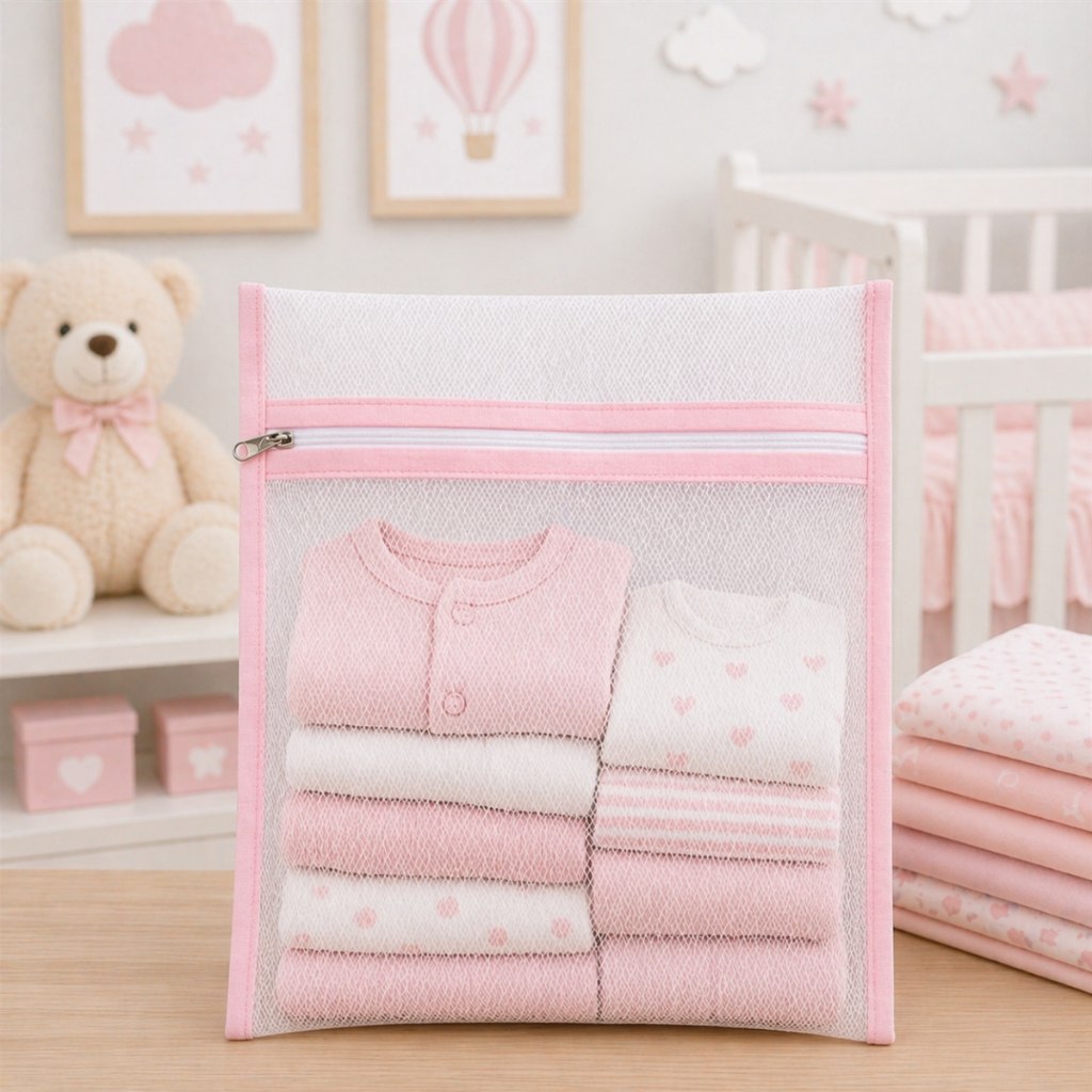Kit 6 Organizadores De Filó Para Mala De Bebê Maternidade Saquinhos Para Trocas De Roupa Com Zíper