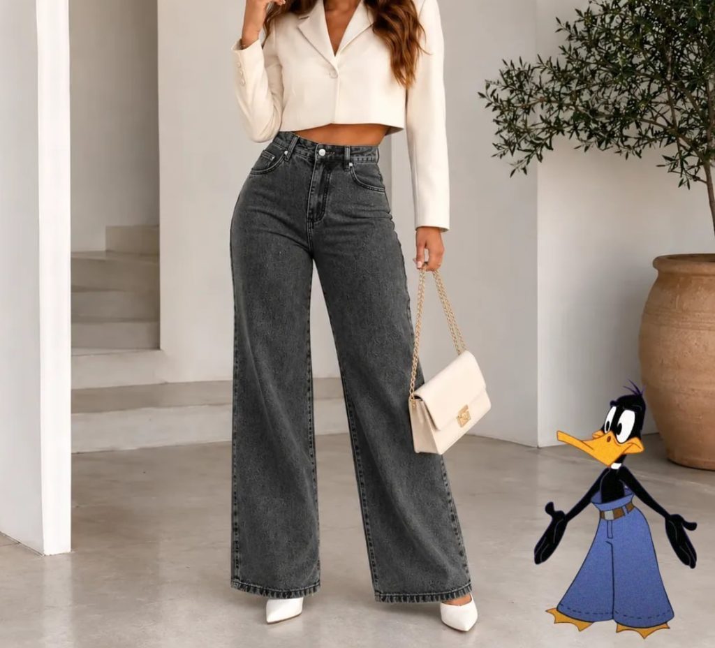 Calça Wide Leg Jeans Feminina (4 Cores)