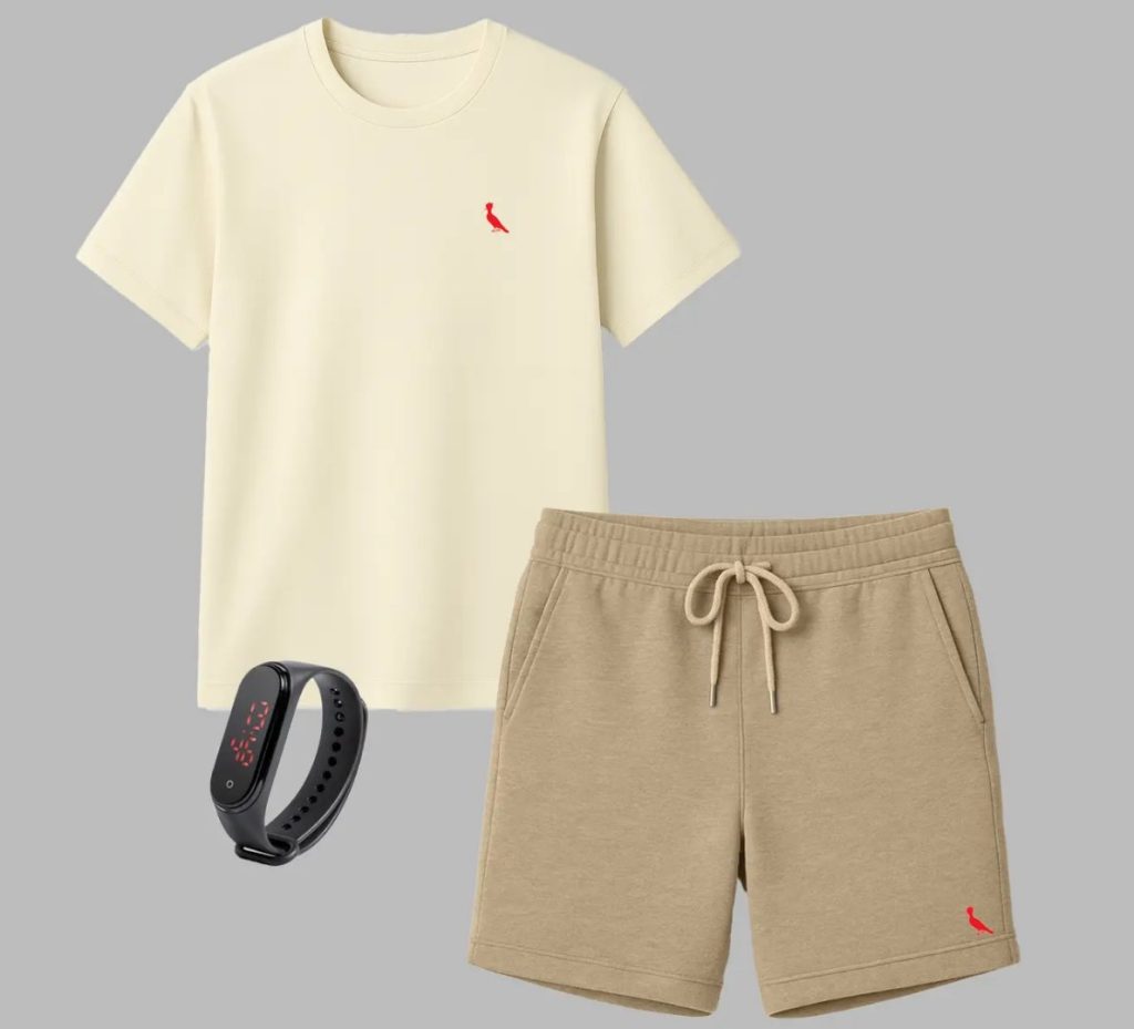 CAMISETA E SHORT PRA ENCARAR O ROLÊ COM ESTILO, PARÇA!