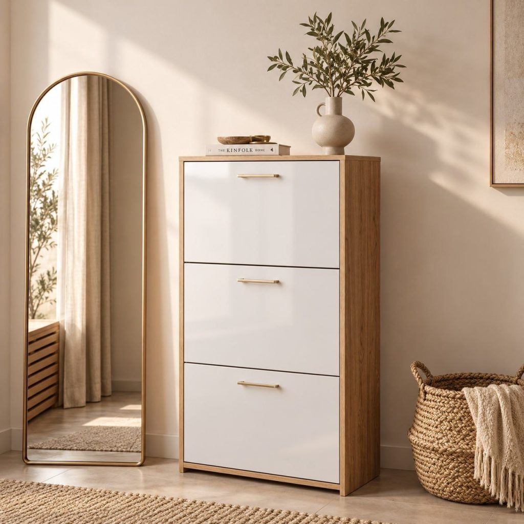 Sapateira Retrátil Inclinável 3 Portas Basculantes Organizador Multiuso Agatha (3 Cores)