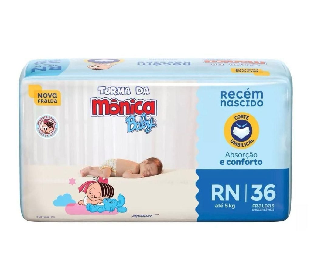 Fralda Turma da Mônica Baby RN 36 Unidades