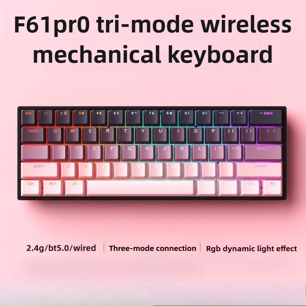 Teclado Mecânico Sem Fio Bluetooth RGB Gamer para Tablet, Teclado Mecânico 60% para iPad com Retroiluminação Mini USB