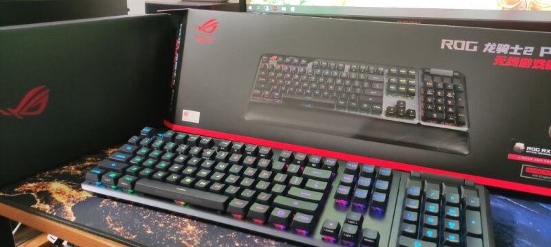 Novo rog teclado mecânico gamer modo duplo abs keycaps personalizado sem fio split teclado mecânico rx eixo óptico rgb backlight