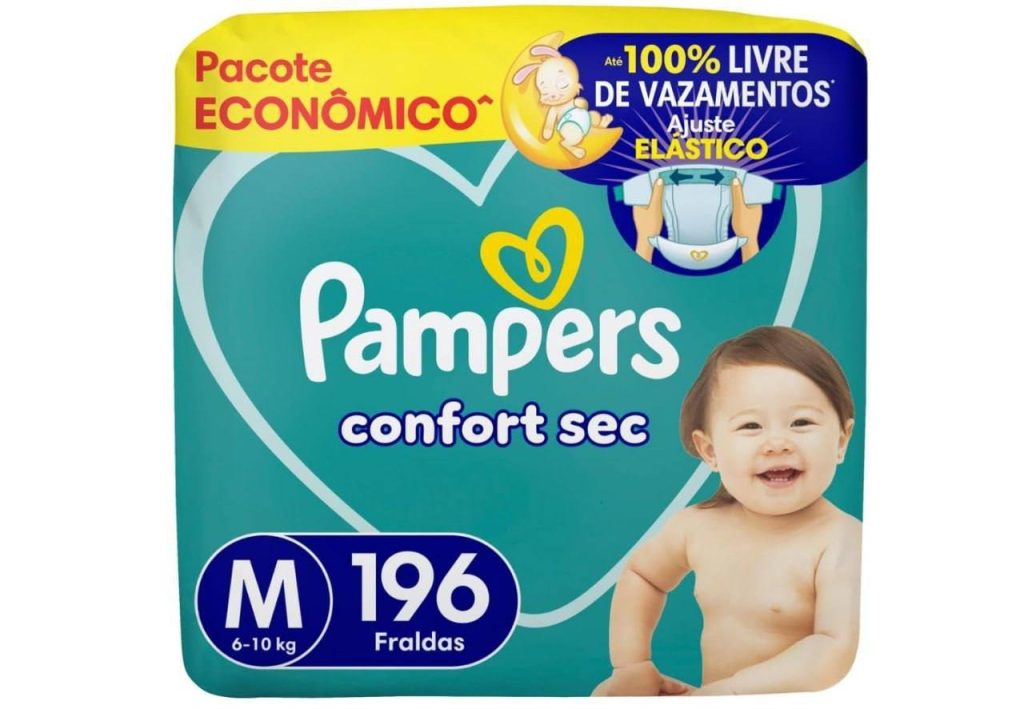 Fralda Pampers Confort Sec Tamanho M 196 Unidades