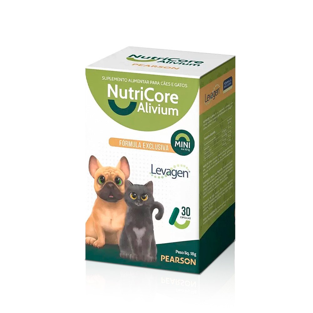 Nutricore Alivium Mini 30 Cápsulas - Suplemento Alimentar para Cães e Gatos até 10kg - OFERTA VALIDADE CURTA Val 09/2026