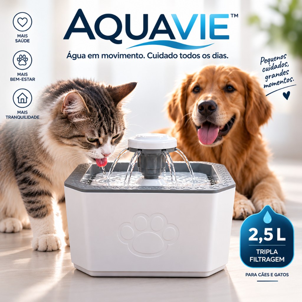 Fonte Bebedouro Automático Pets Cães Gatos! OFERTA FLASH 3 Modos Silenciosa 20cm