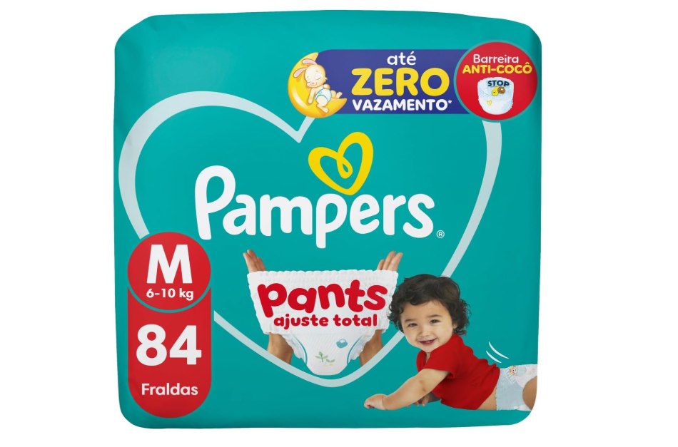 Fralda Pampers Pants Ajuste Total Tamanho M, Fácil de Vestir, 84 Unidades