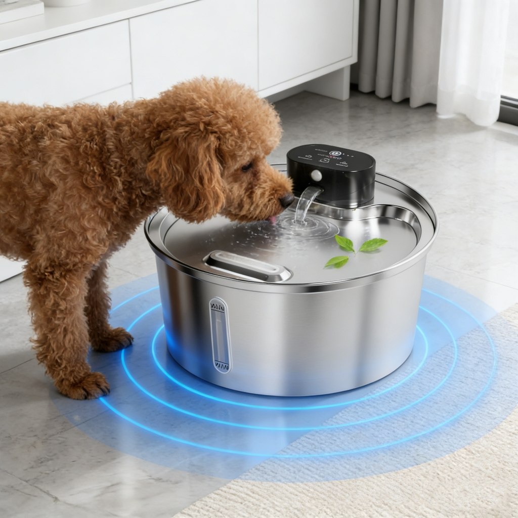 Newpet Inox sensor Bebedouro Gato Acessórios para Animais de Estimação Fonte Para gato Cães 3.2L - Bivolt