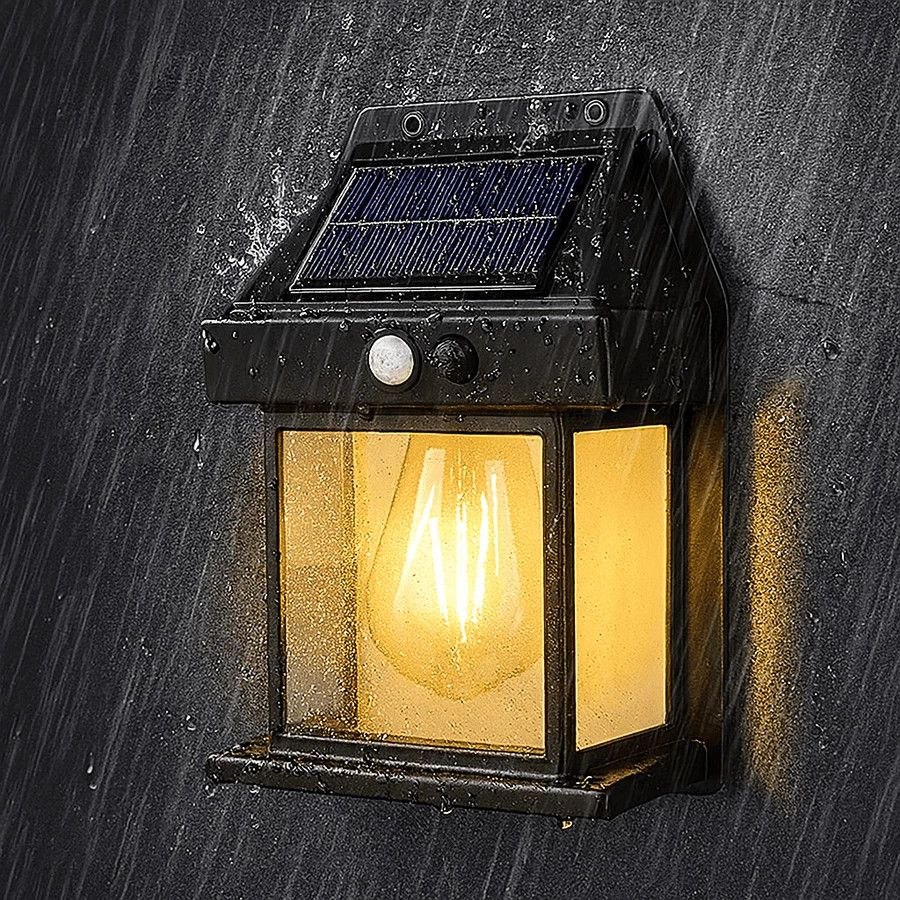 Luminária Arandela Vintage Placa Solar Lâmpada Externa Moderna Decoração Com Sensor