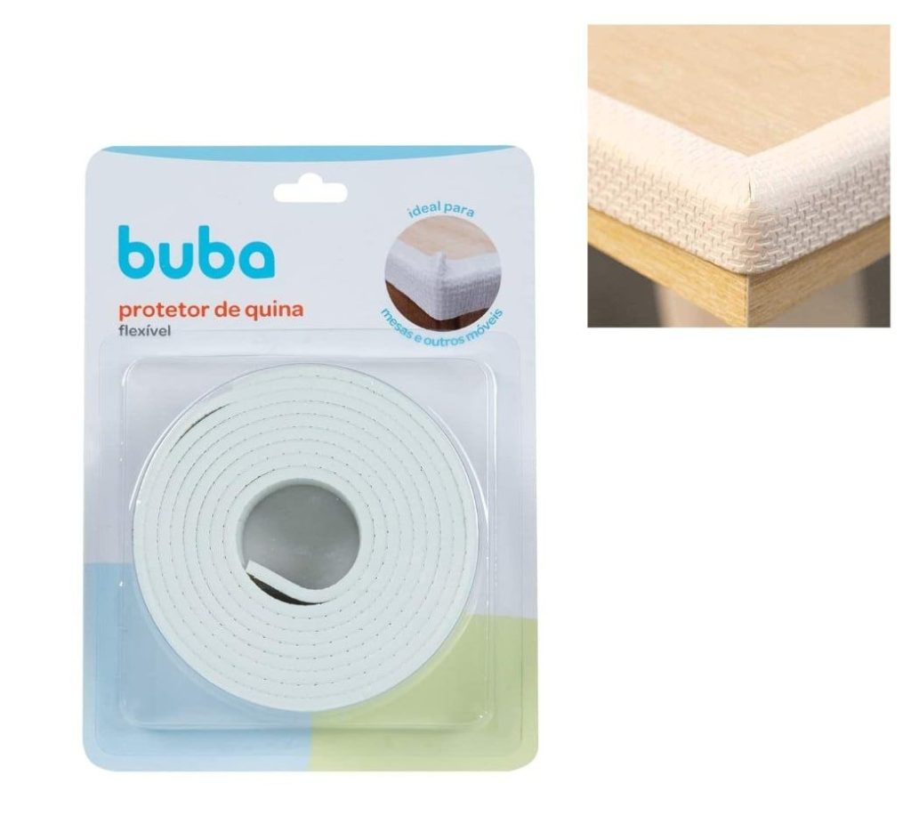 Protetor De Quina E Borda Flexível Em Rolo Branco - Buba