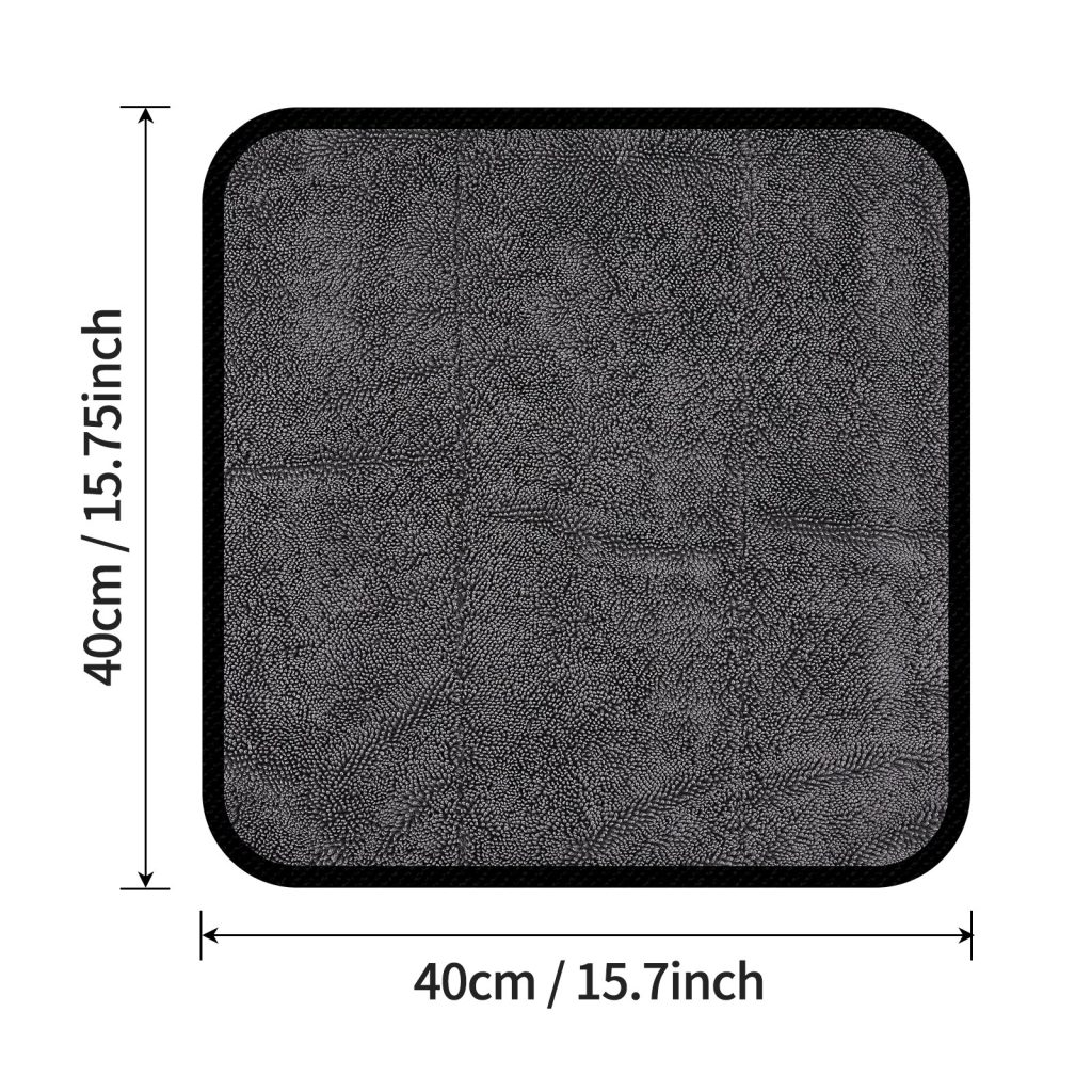 Toalha de microfibra de duas camadas para limpeza de carros, com alta capacidade de absorção, tecido torcido, espessura superior e toque macio, pano sem fiapos para detalhamento automotivo.