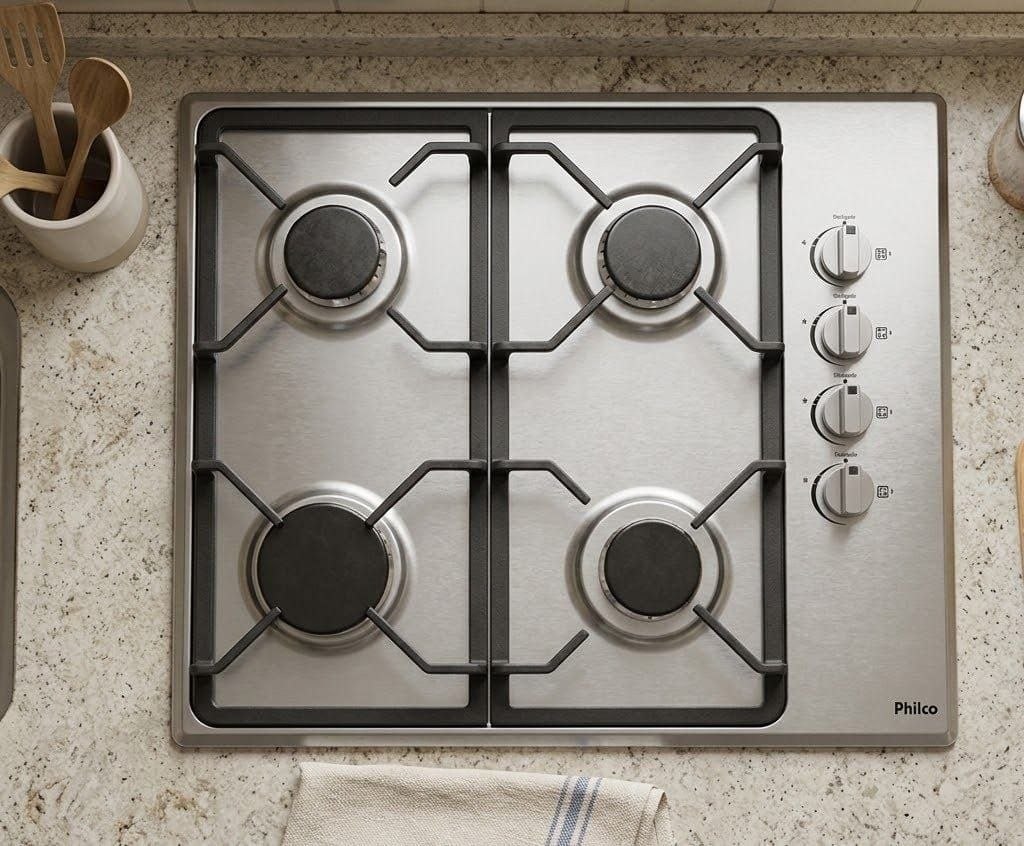 Cooktop Pct04i 4 Bocas A Gás Automático Inox Philco