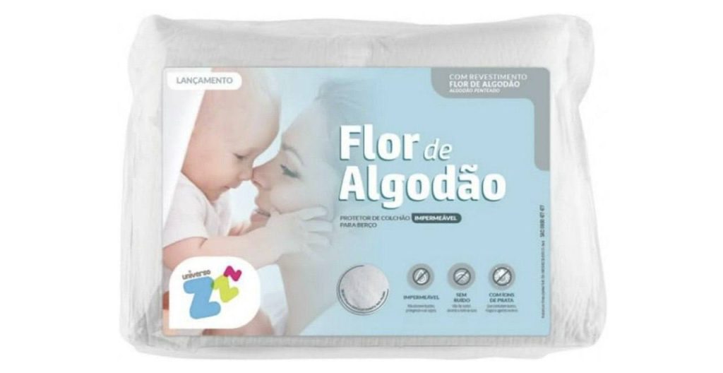 Protetor de colchão Flor de Algodão impermeável para berço em matelassê - 70x130 - Fibrasca, BRANCO