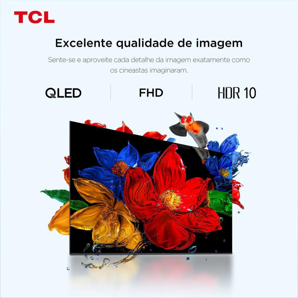 Smart TV TCL 43 Polegadas Full HD QLED S5K WiFi Bluetooth Google TV 2 HDMI HDR10 Dolby Audio 43S5K