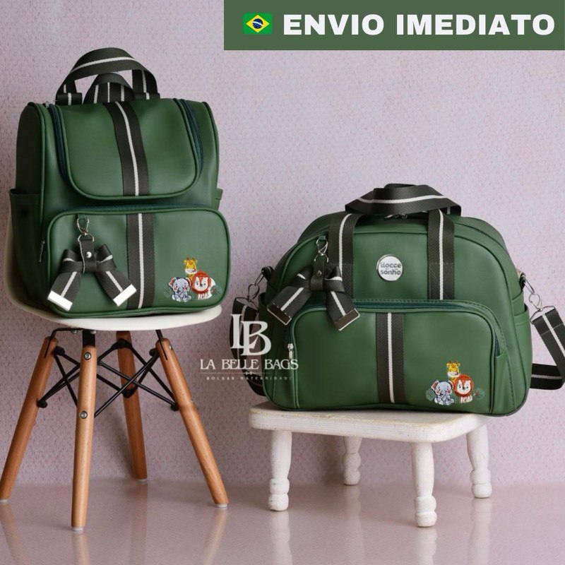 Bolsa maternidade 2 peças Luxo material premium, kit com Mochila e Mala Maternidade 2 em 1 (VG)