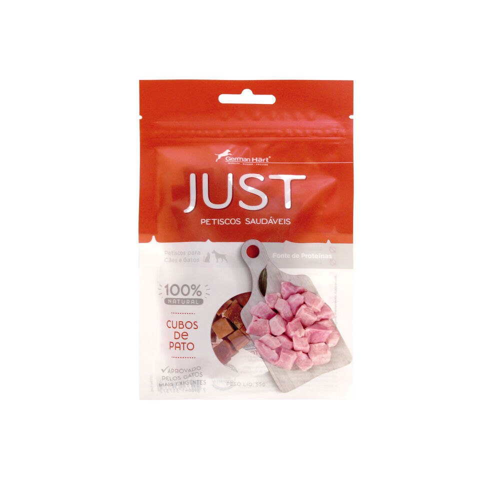 Petisco Natural Cubos de Pato 55g - Snack Saudável para Cães e Gatos