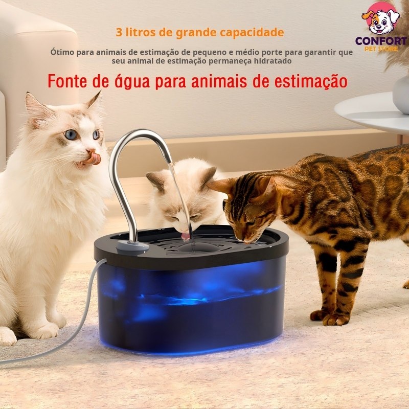 Bebedouro gato/fonte de água para gatos/bebedouro cachorro/Bebedouro automático para cães e gatos 3L Filtragem múltipl