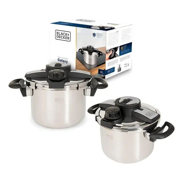 Panela de Pressão Black Decker Galaxy Pro 6 L de Aço Inoxidável para Indução