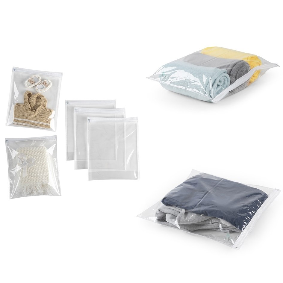 Kit 10 Saquinhos Organizadores PMG Com Zíper Multiuso Envelope Maternidade/Guarda Roupas/Mala De Viagem