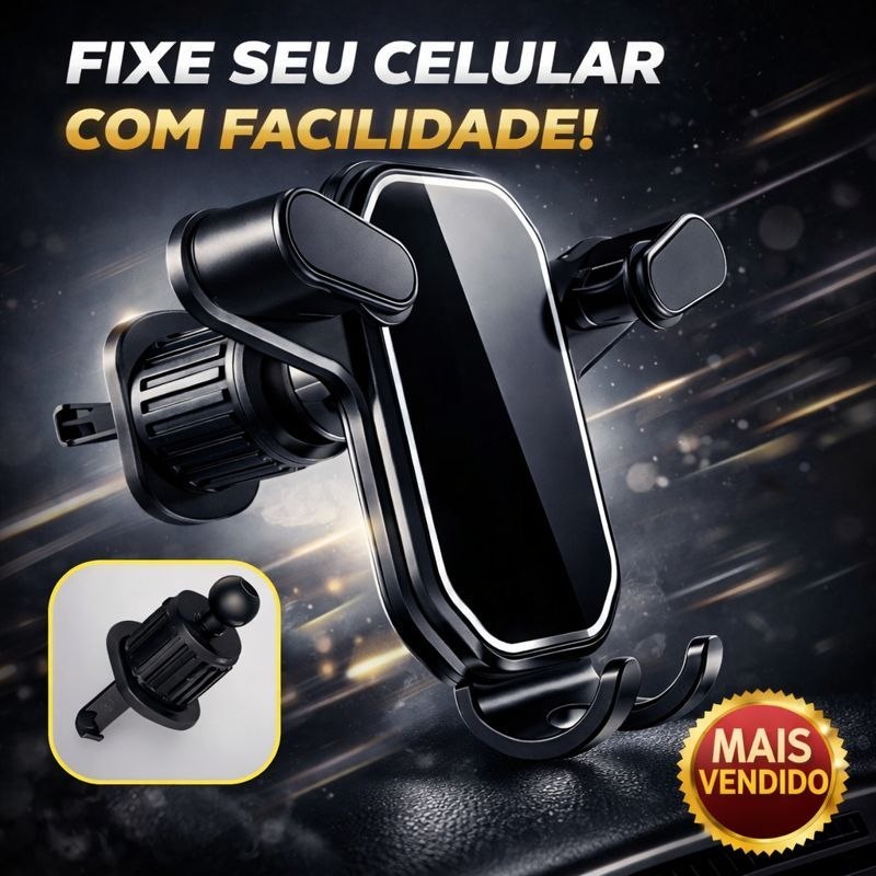 Suporte Veicular Celular Universal 360° Ar-Condicionado | Fixação Forte e Segura Anti-Queda