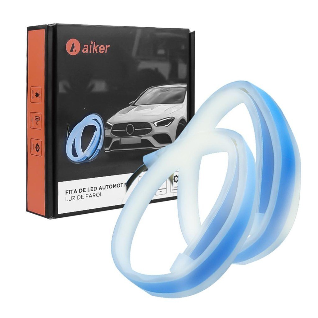 Par de Fita Barra Led Farol Carro Automotivo Flexivel 30cm