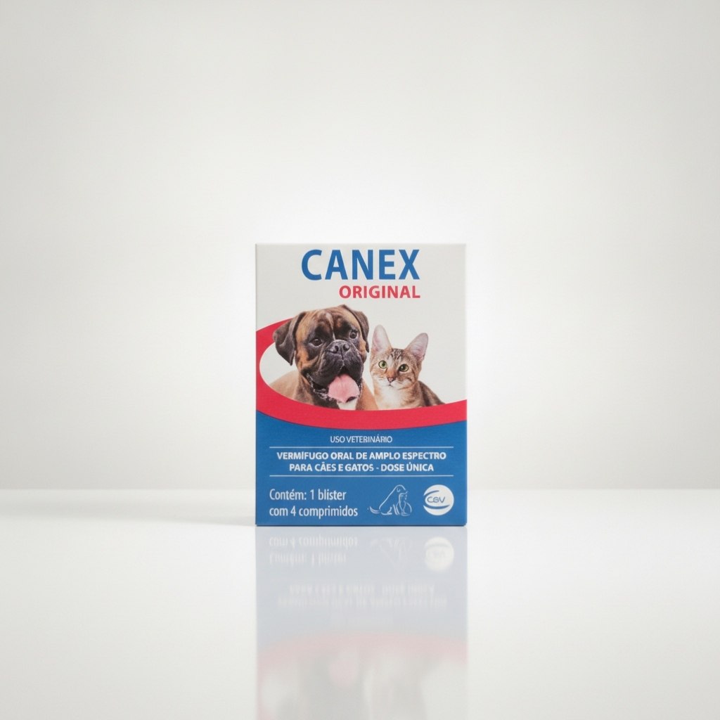 Canex Original Vermífugo Cães e Gatos | Fácil Uso Iniciante | 4 Comp. | Proteção Total | Oferta