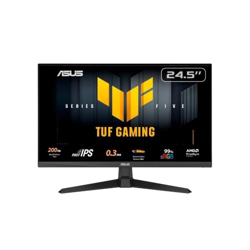 Monitor Gamer ASUS TUF 25", Full HD, 200Hz, 0.3ms, IPS, FreeSync Premium, Som Integrado, Preto - VG259Q5A