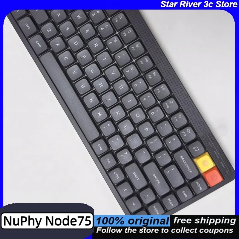 Teclado Bluetooth Sem Fio NuPhy Node75 Node100 com Teclas PBT, Bateria de 3000mAh, Teclado Mecânico Ergonômico RGB para Mac
