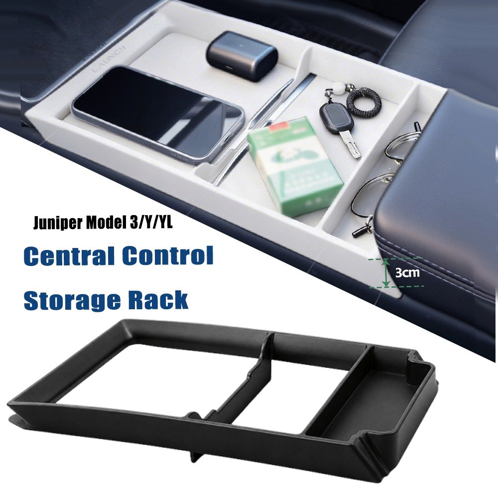 Bandeja Organizadora Antiderrapante para Console Central Tesla Juniper Model 3/Y/YL, Acessório Interno Automotivo para Caixa de Apoio de Braço e Rack de Console