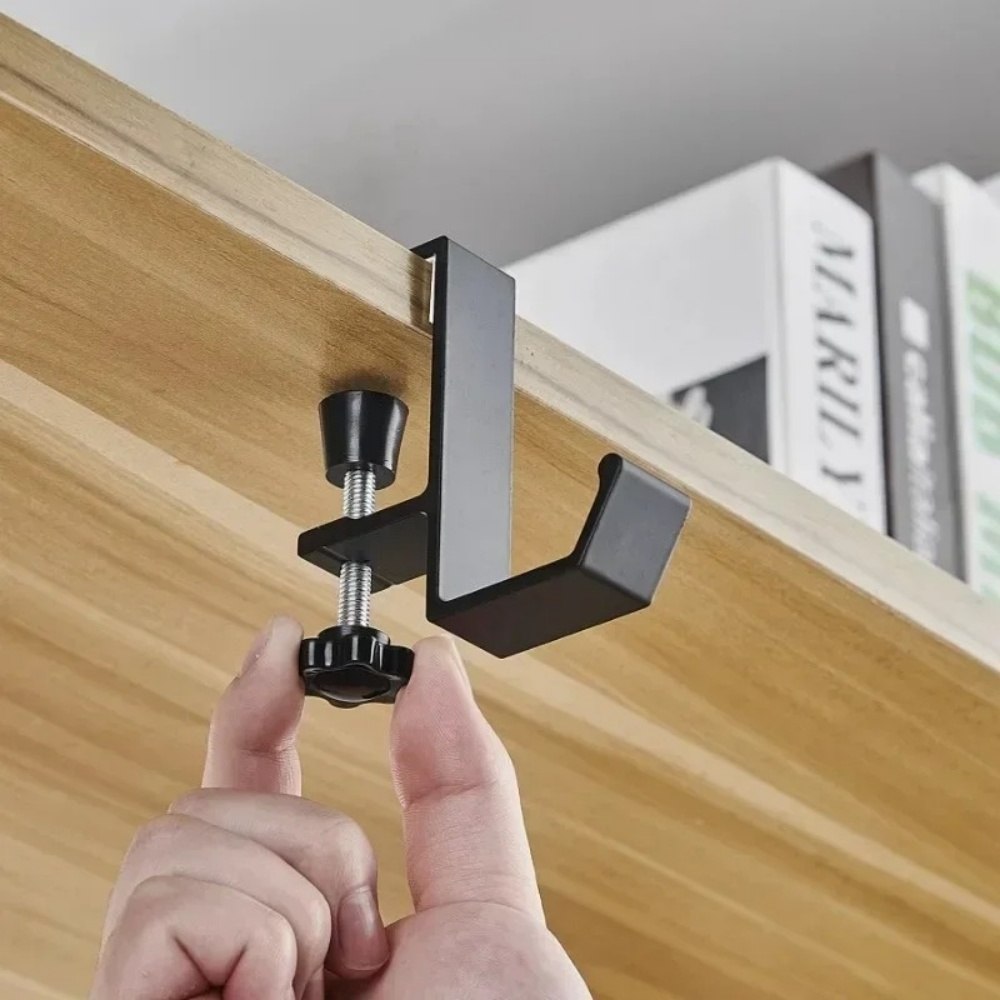 Suporte de Gancho Ajustável para Borda de Mesa (1/2 Peça) para Headset Gamer, Gancho de Armazenamento para Mochila, Organizador de Mesa e Escritório sem Furos