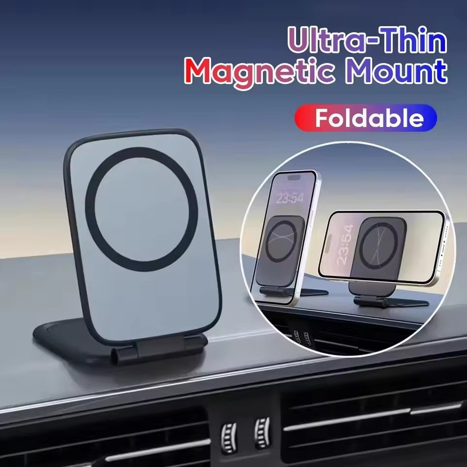 Suporte Magnético Ultra Fino para Telefone, Dobrável e Portátil, Suporte para Celular no Carro, Suporte Universal para Navegação Veicular