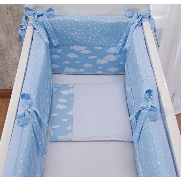 Kit mini berço  MENINO 05 Peças   *** ATENÇÃO KIT MINI BERÇO PARA COLCHÃO DE 38 A 40CM