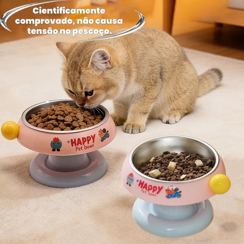 Comedouro Tigela Bebedouro Pet Elevado Alto com Inox Cães e Gatos Tigela Elevada para Gatos e Cães