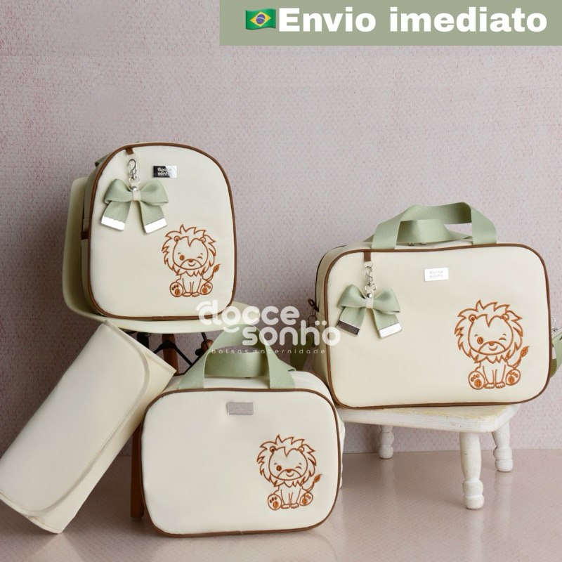 Bolsa maternidade 4 peças com mochila e trocador para bebê menino/menina,Mala maternidade (AD NOVO)