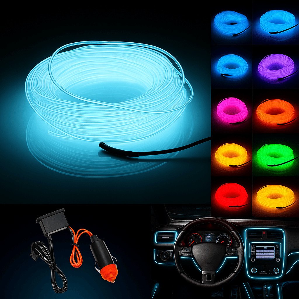 Fita Neon LED Carro Colorido ICE BLUE LED Automotivo à Prova d’Água com Conector 12V Iluminação Som e Painel Carro