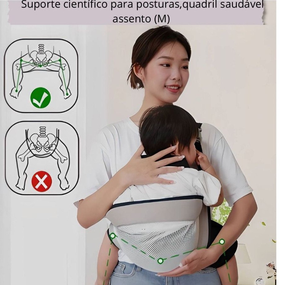 Sling Canguru Bebê Carregador Malha 100% Algodão