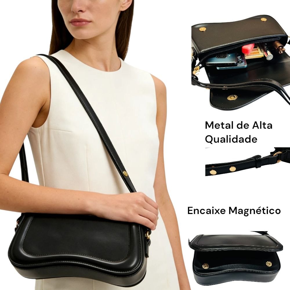 Bolsa de Ombro Feminina com Alça Ajustável  elegante Transversal Luxo Otimo acabamento