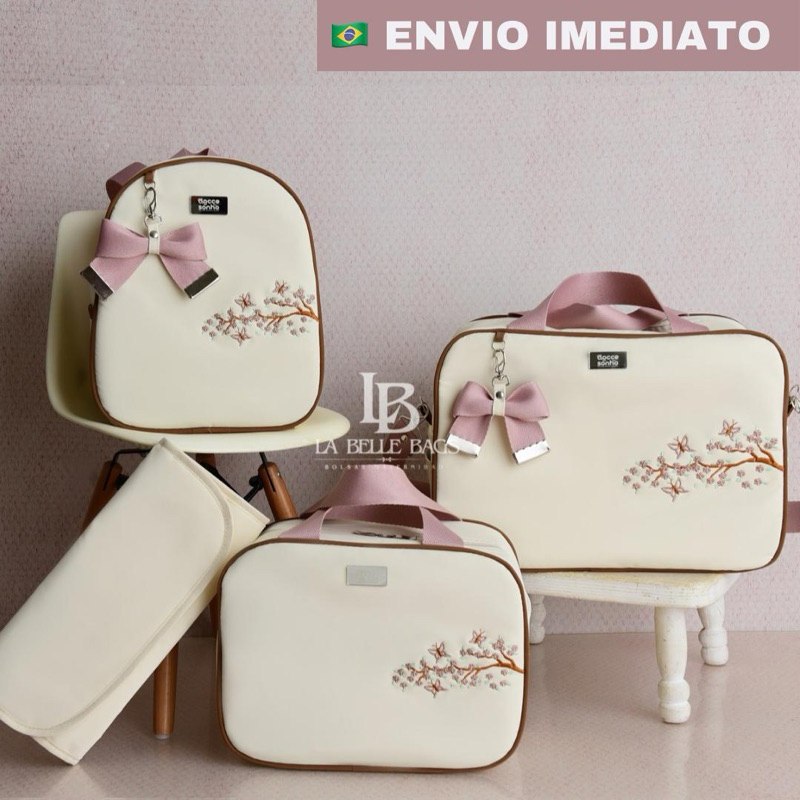 Bolsa maternidade 4  peças Luxo p/ bebê menino/menina, kit mala c/ Mochila Maternidade (AD NOVO)
