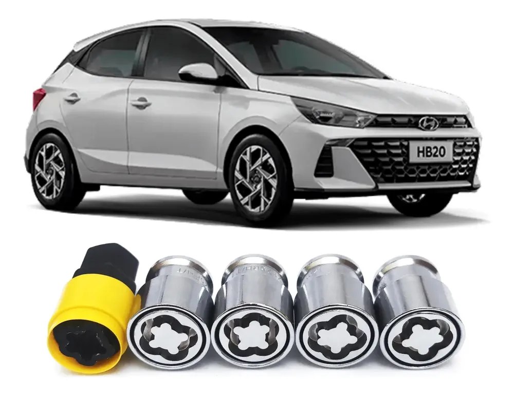 Trava Porca Antifurto de Roda Hyundai HB20 2024 e 2025