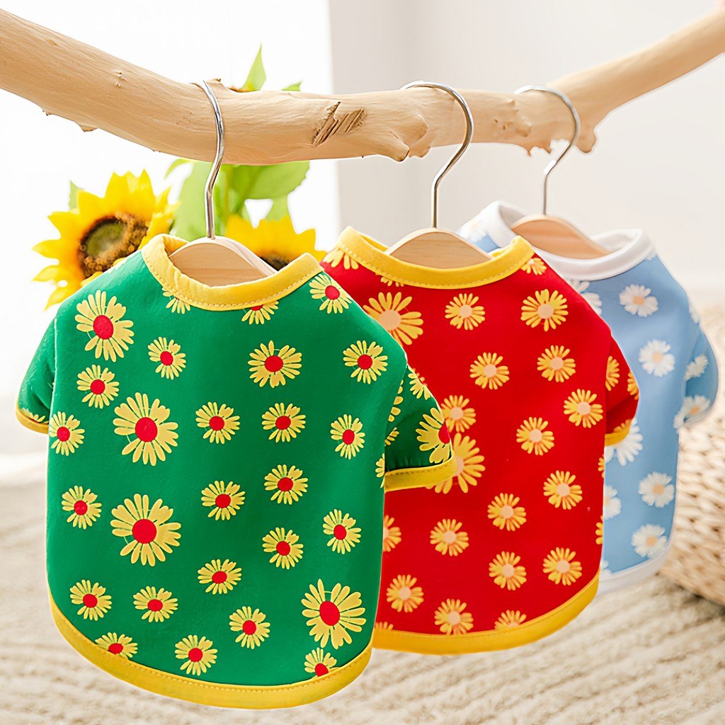 [Oferta especial] Roupas para animais de estimação Cardigan pequeno com margaridas Roupas para cães e gatos Estilo outon