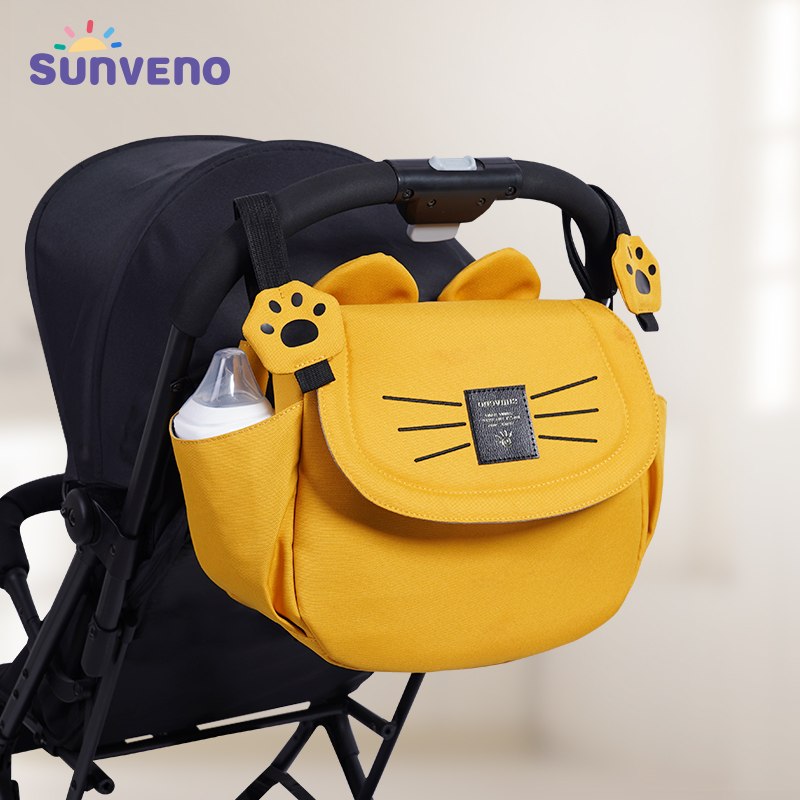 Sunveno gato saco de fraldas grande capacidade mamãe saco de viagem maternidade universal carrinho de bebê sacos organizador