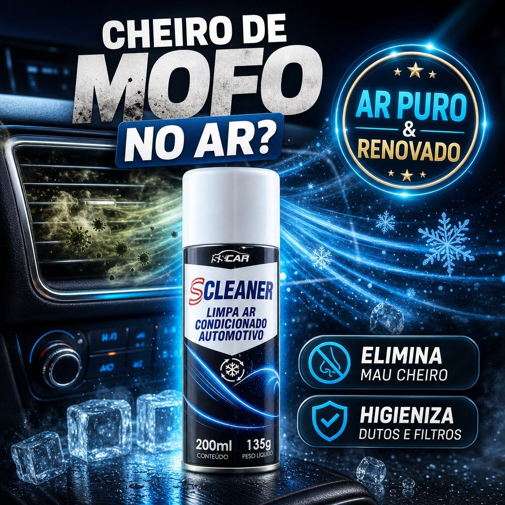 Limpa Ar Condicionado Automotivo Spray Higienizador S Cleaner Elimina Mau Cheiro E Bactérias 200ml