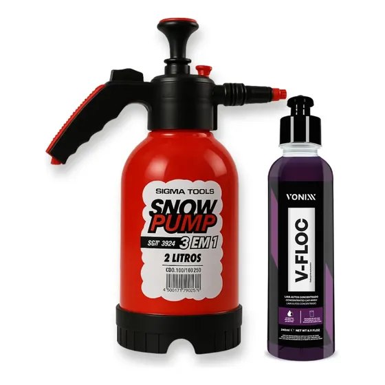 Snow Foam 2L + Shampoo Vonixx Profissional + V-floc 500ml