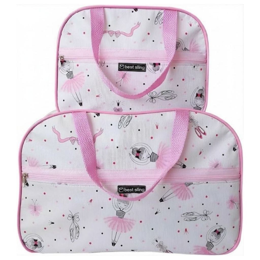 Kit 2 Bolsa Maternidade Mala Saida Maternidade Menina Luxo Bebe Bailarina Reforçada Passeio Viagem