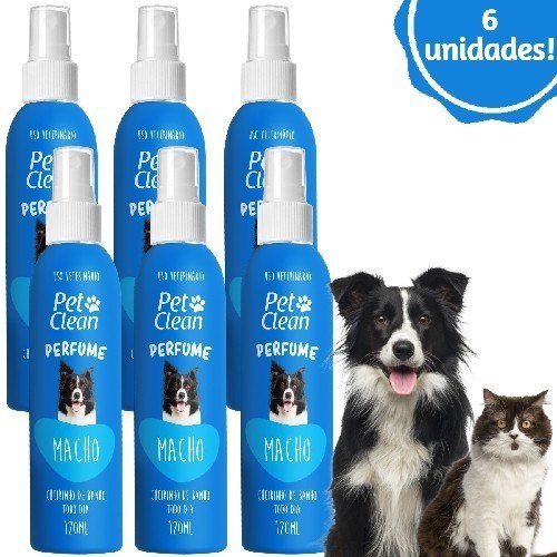 Kit 6 Perfume Pet Clean Cães e Gatos 120ml Banho E Tosa - Oferta