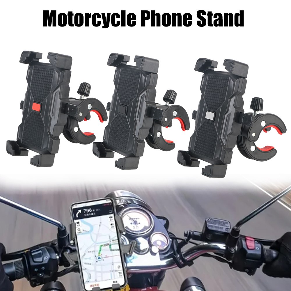 Suporte Ajustável para Celular em Bicicleta e Moto para iPhone Samsung Huawei com Navegação GPS 360 °   Fechadura Automática Rotativa