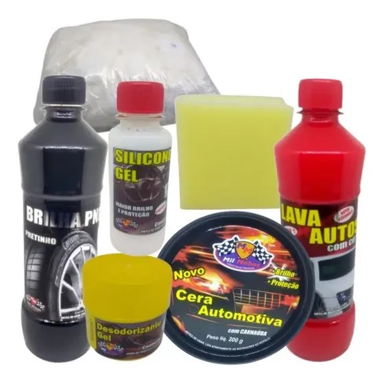 Kit de Lavagem Profissional Automotiva - 7 Itens Para Carros e Motos