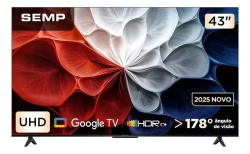 Smart Tv Semp 43” 4k Google Tv 3 Hdmi Hdr10+ Dolby Audio 43s62